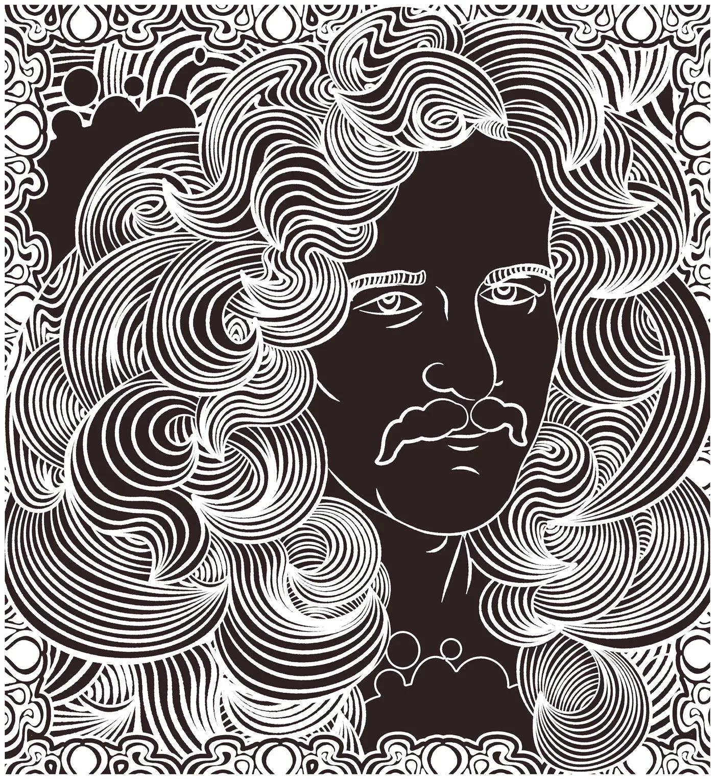 Sam Daly, illustrator behind StrangerPsych — black-and-white self-portrait